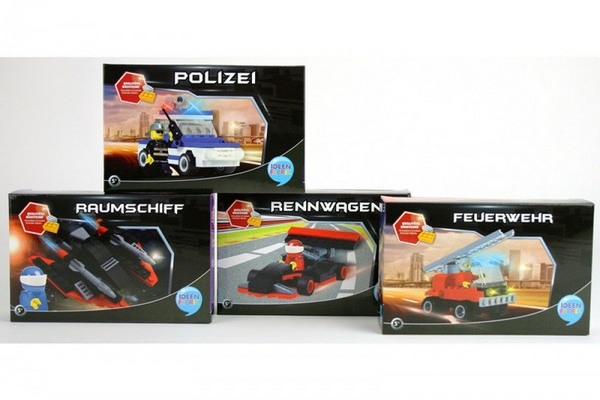 Ideen Fabrik Police Car, Fire Engine, Racing Car and Space Ship